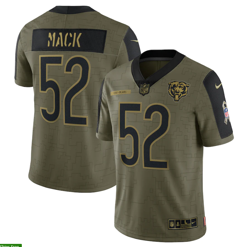 NFL Chicago Bears Vapor Limited Jersey Salute To Service 2021