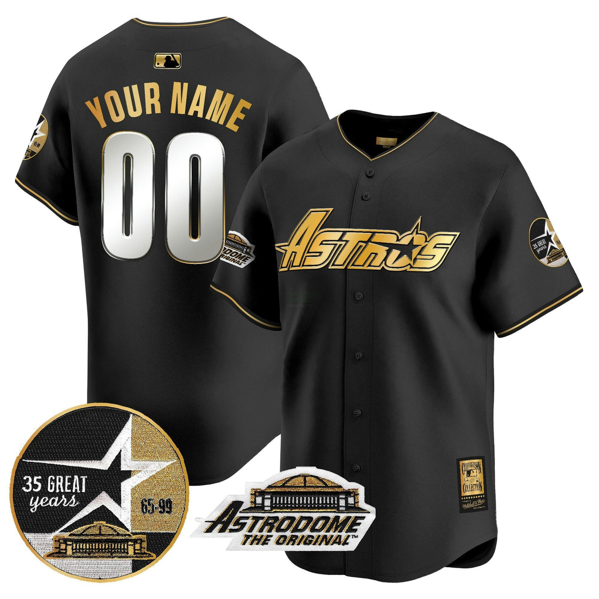 MLB 1999 Throwback 35th & Astrodome Patch Vapor Premier Limited Jersey V3