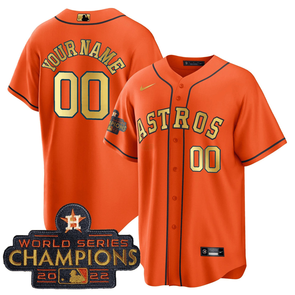 MLB 2023 Champions Orange Gold Jersey