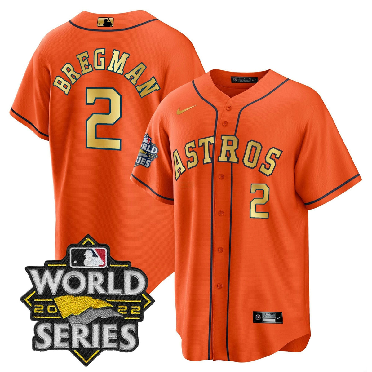 MLB 2023 World Series Orange Gold Jersey