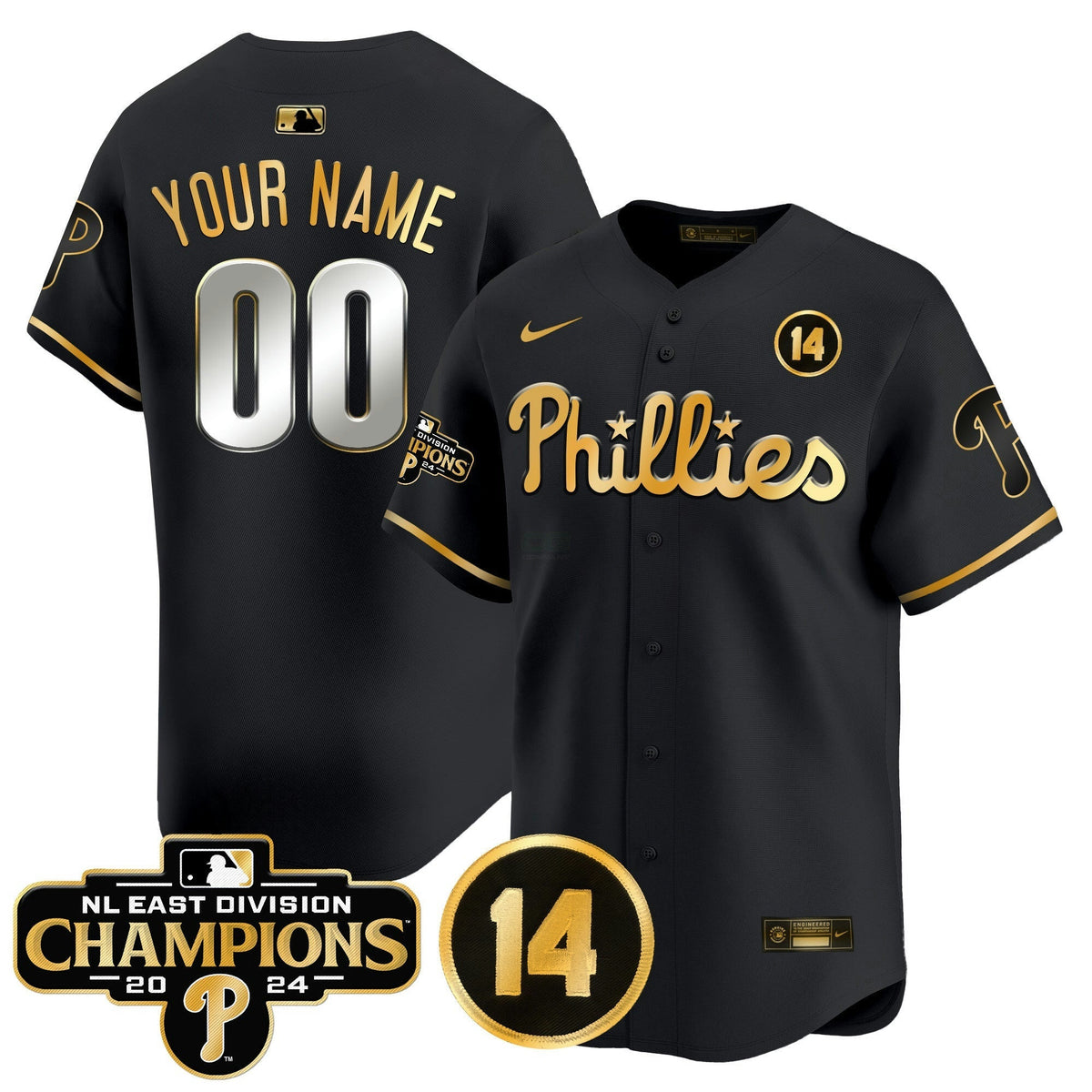 MLB 2024 NL East Division Champions & Pete Rose Patch Vapor Premier Limited Jersey