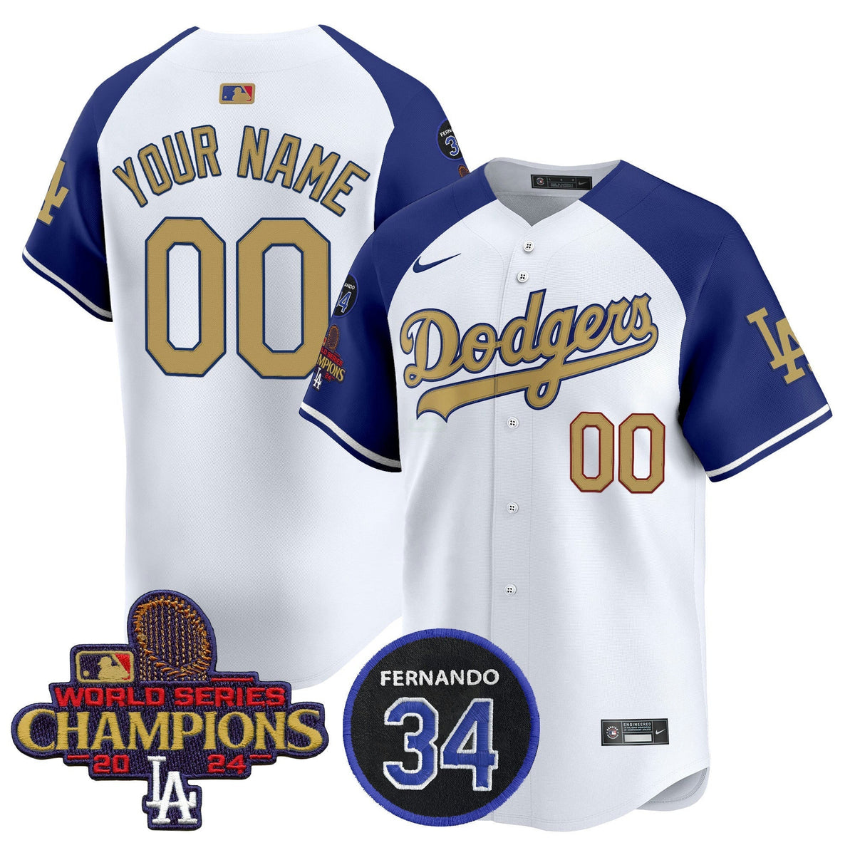 MLB 2025 #34 Fernando Patch Gold Vapor Premier Limited Jersey