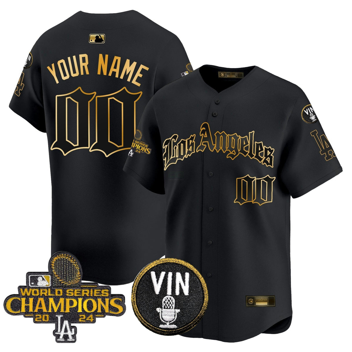 MLB 2025 LA Gothic Style Gold Vapor Premier Limited Jersey