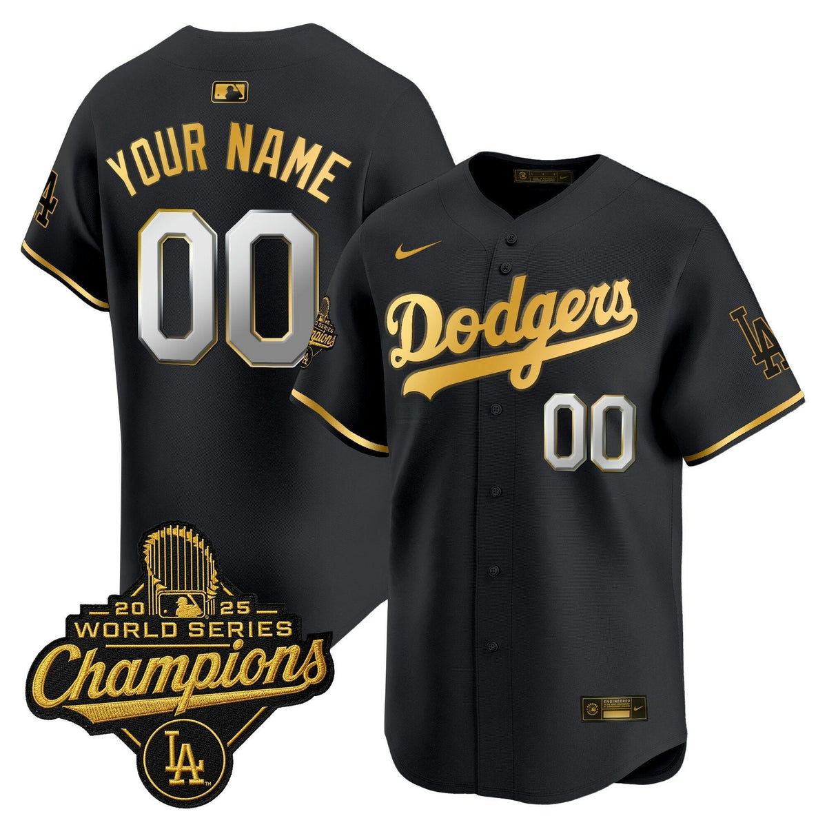 MLB 2025 World Series Champions Patch Gold Trim Vapor Premier Limited Jersey