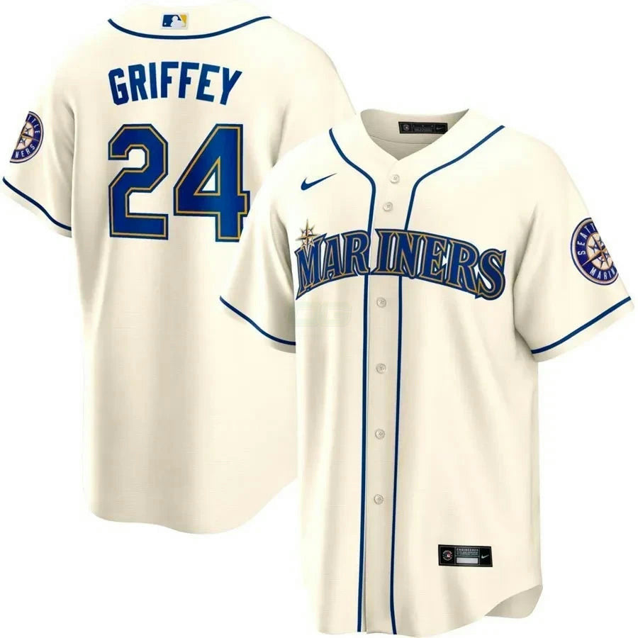 MLB Seattle Mariners 24 Creme Jersey - Creme