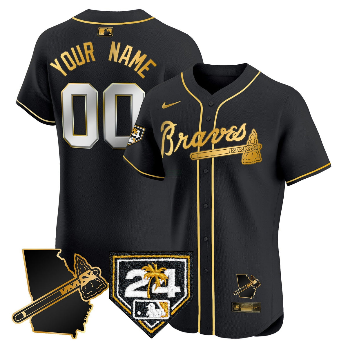 MLB Atlanta 2024 Spring Training & Georgia Patch Vapor Premier Elite Jersey