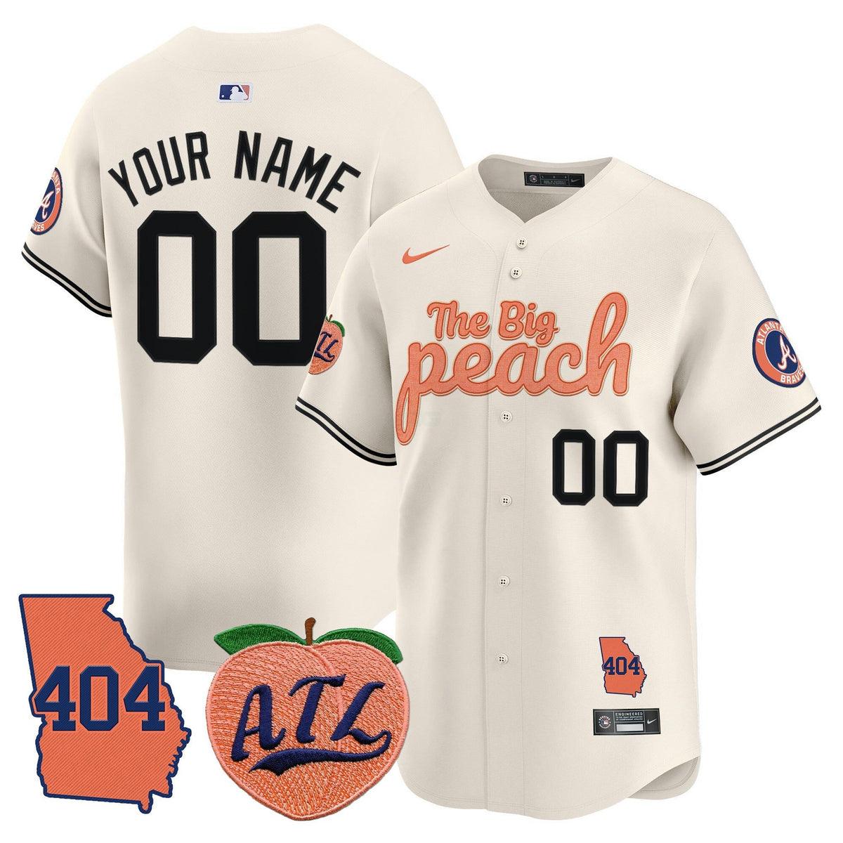 MLB Atlanta 404 & The Big Peach Vapor Premier Limited Jersey