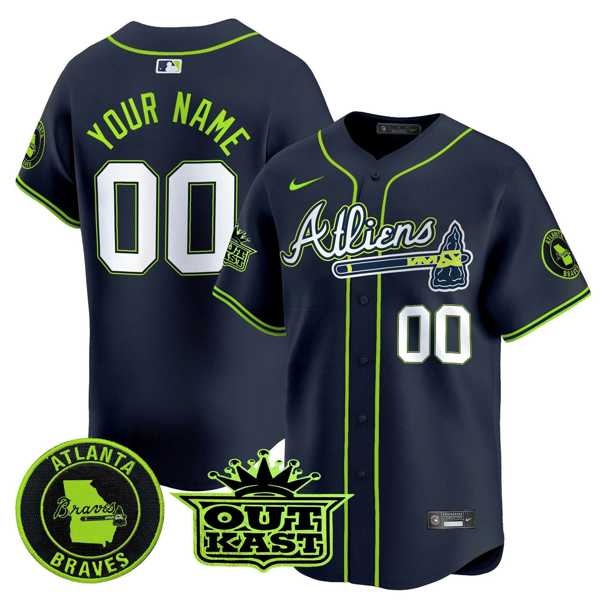 MLB Atlanta Atliens Vapor Premier Limited Jersey V4