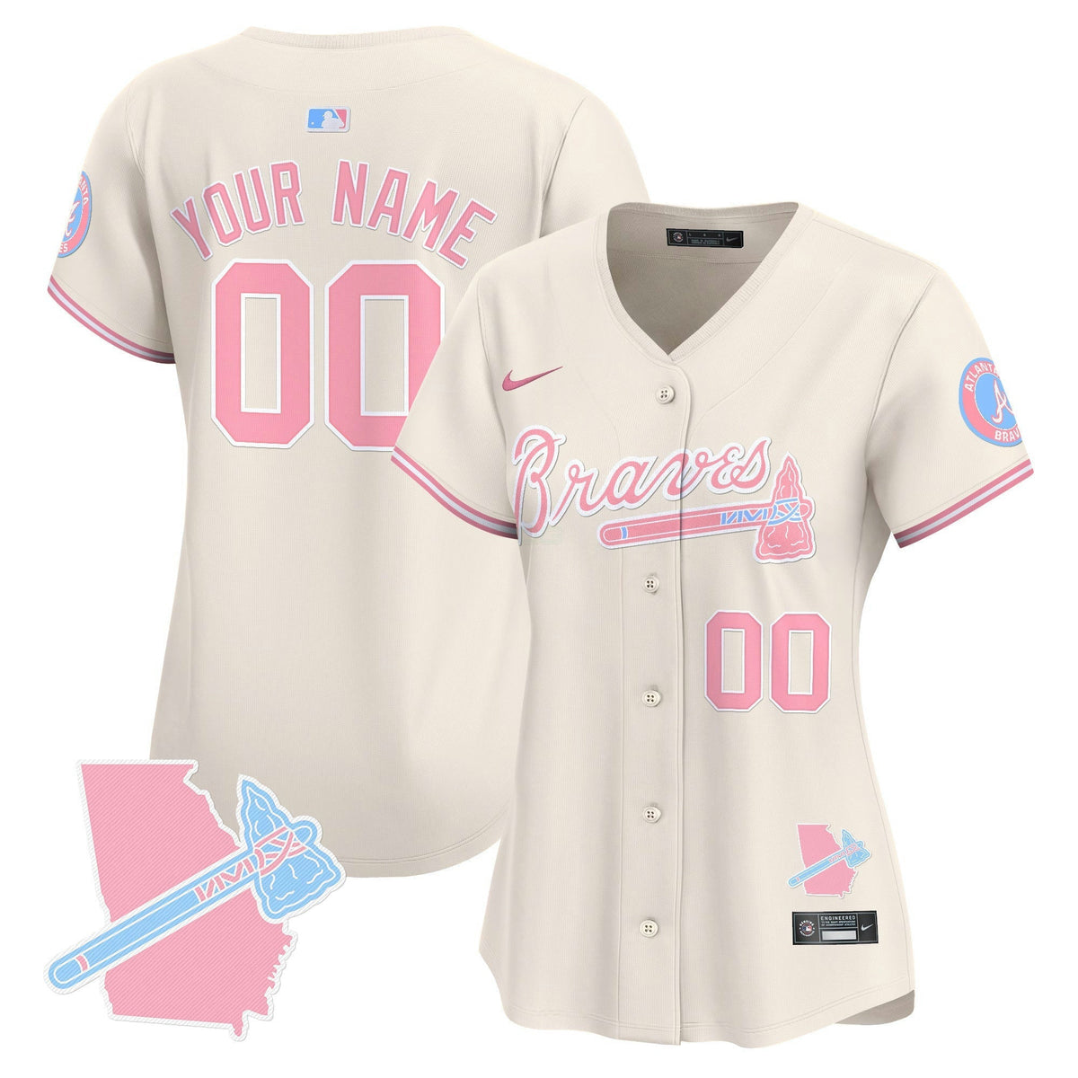 MLB Atlanta Bubblegum Pink Vapor Premier Limited Jersey