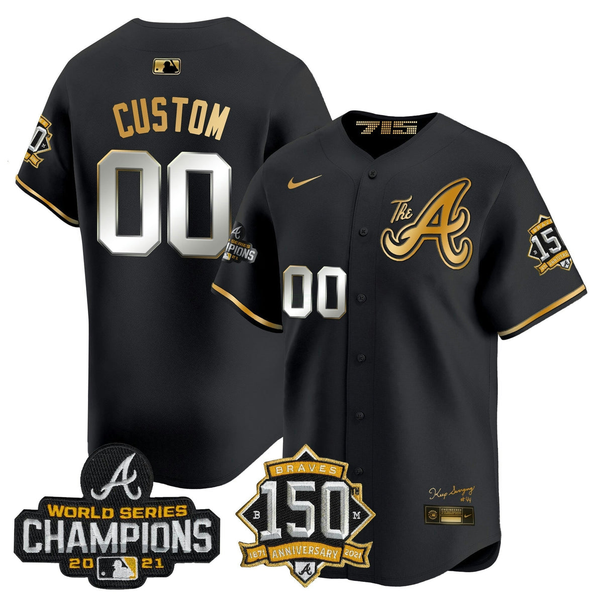 MLB Atlanta Champions & 150th Patch Vapor Premier Limited Jersey