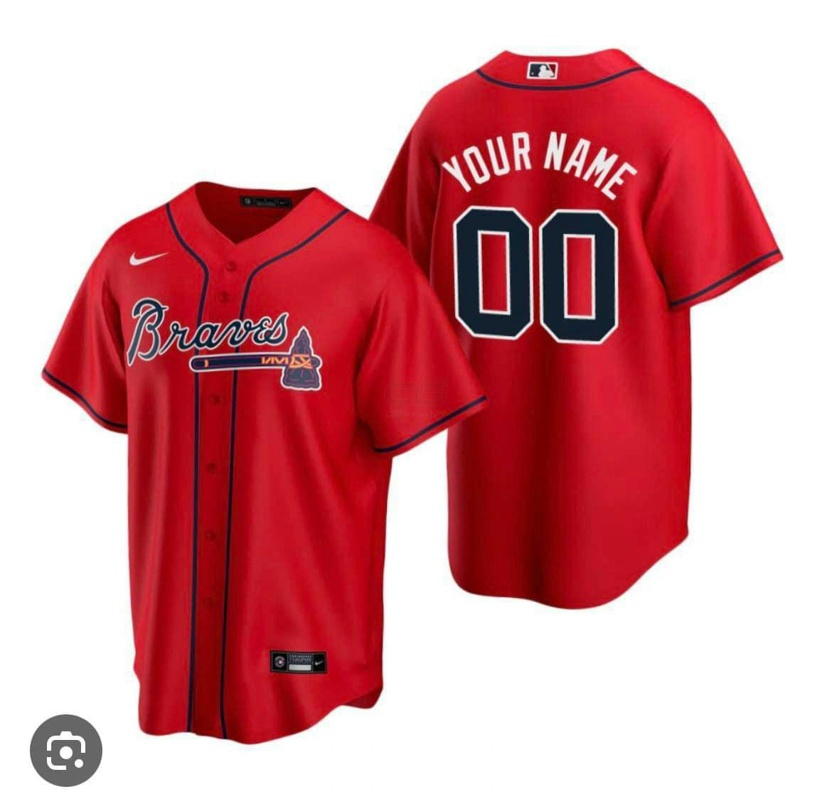 MLB ATLANTA Red Jersey – ALL STITCHED