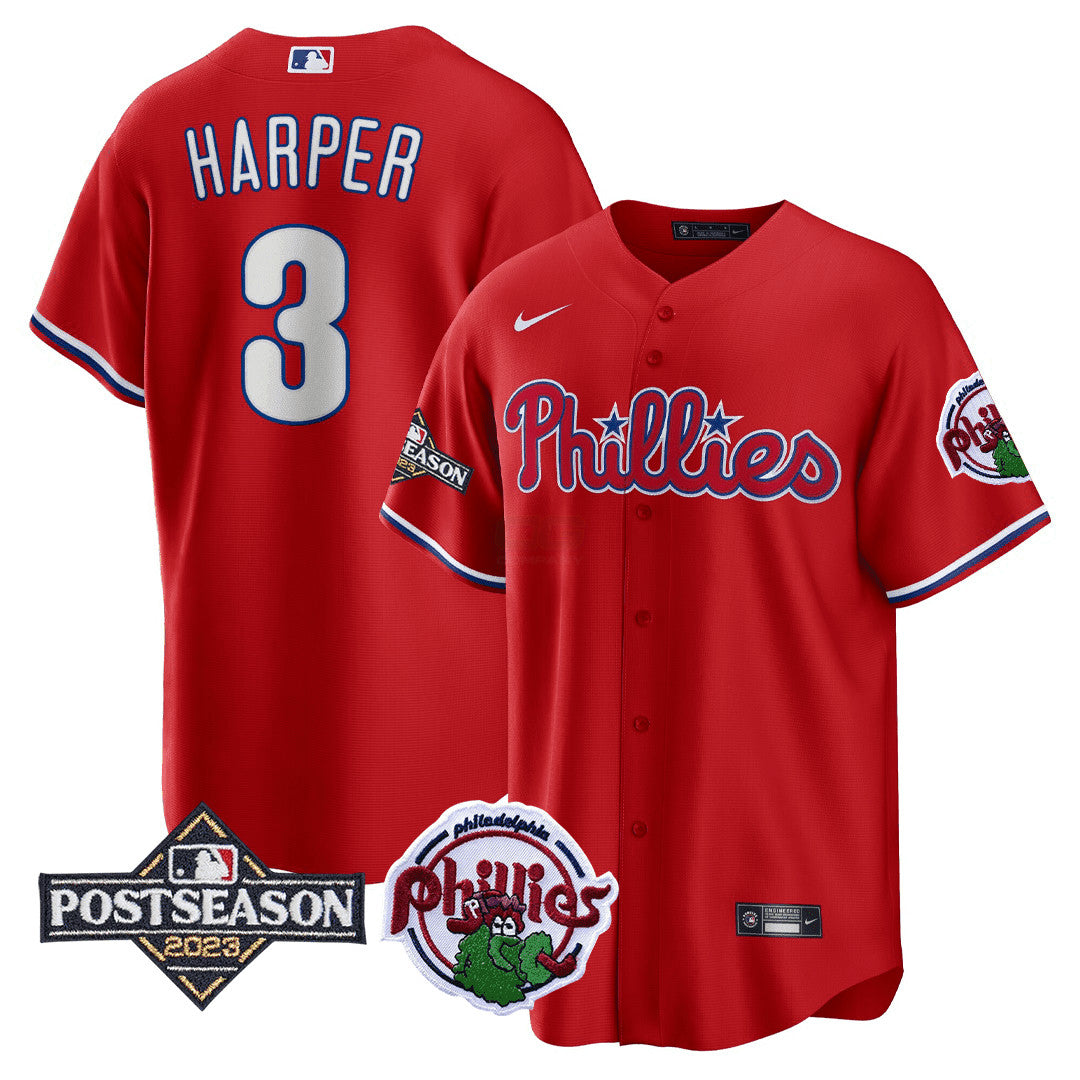 MLB Bryce Harper Philadelphia 2023 Postseason Patch Jersey