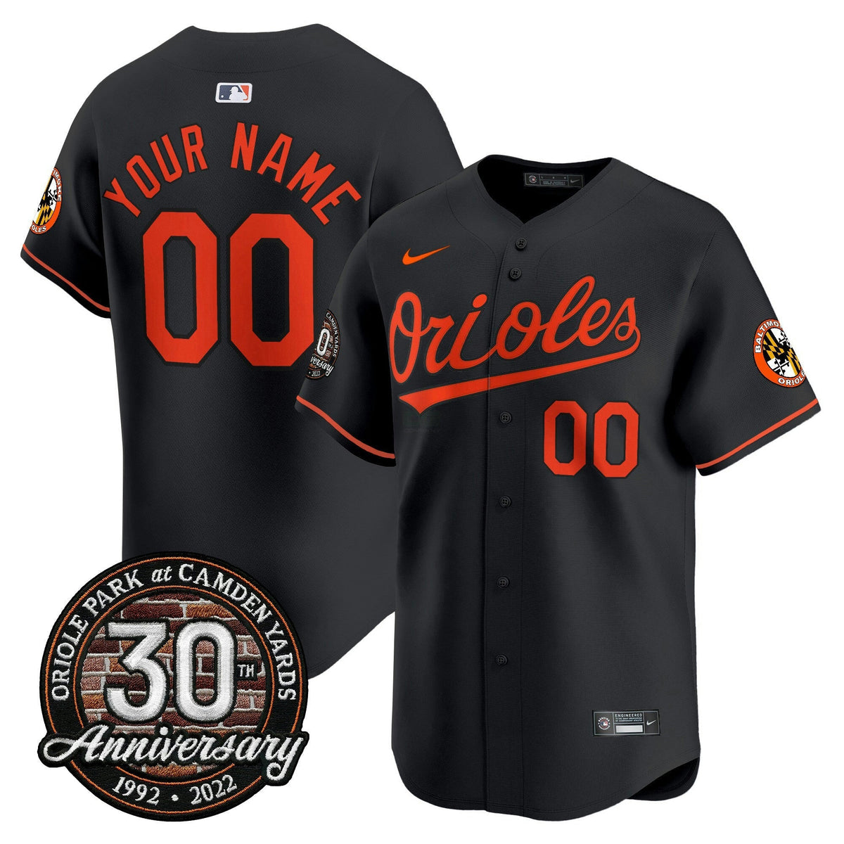 MLB Camden Yards 30th Anniversary Patch Vapor Premier Limited Jersey