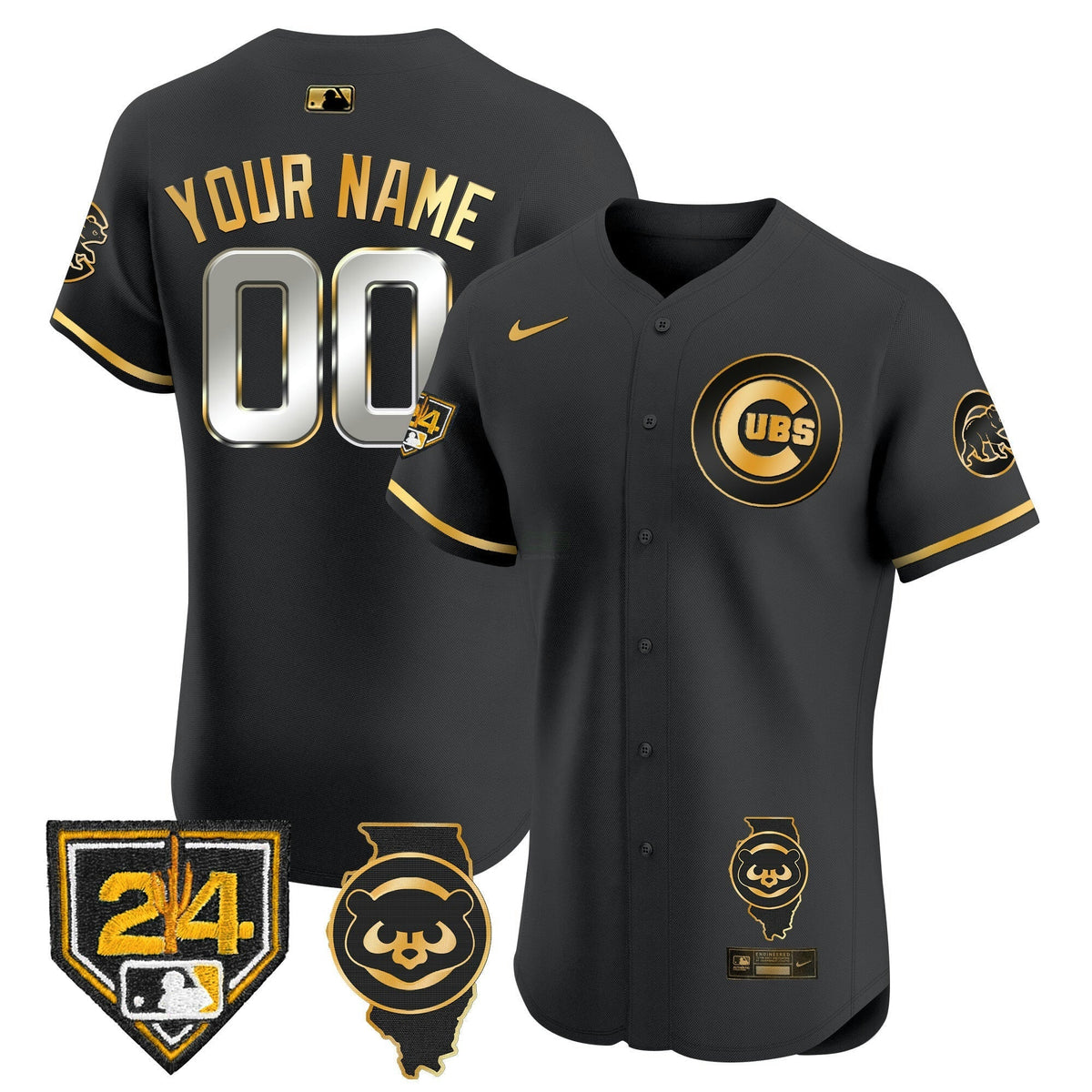MLB Chicago Spring Training & Illinois Patch Vapor Premier Elite Jersey