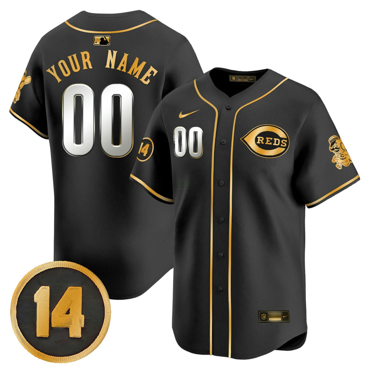 MLB Cincinnati Pete Rose Patch Vapor Premier Limited Jersey