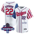 MLB Clayton Kershaw 3000 Strikeouts 2025 White Jersey – Stitched - Clayton Kershaw