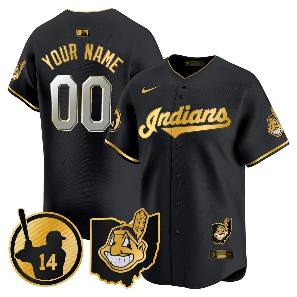 MLB Cleveland Indians Larry Doby Patch Vapor Premier Limited Jersey