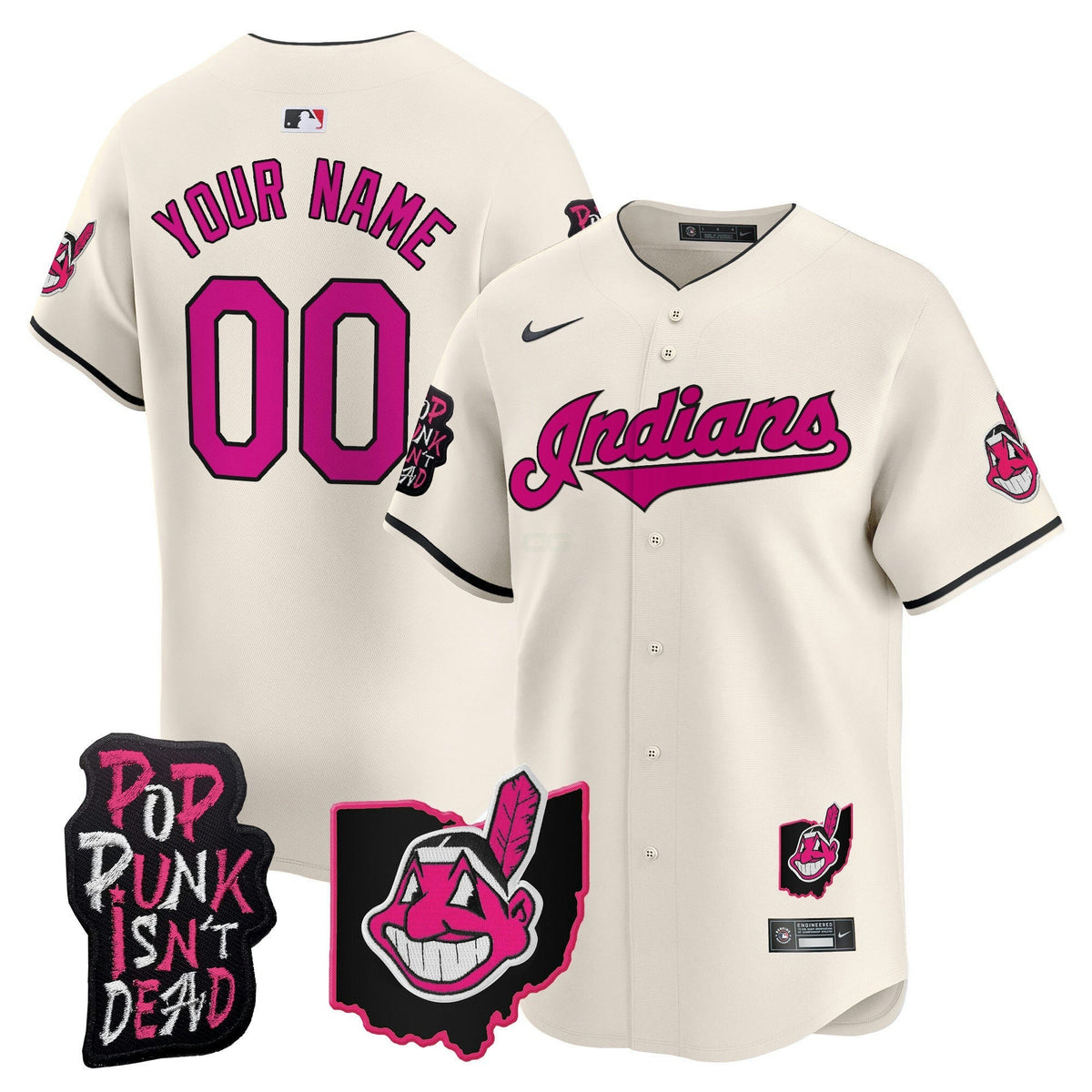 MLB Cleveland Indians MGK Patch Vapor Premier Limited Jersey