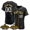 MLB Houston 2017 & 2022 Champions Gold Rush Jersey - Flex Black