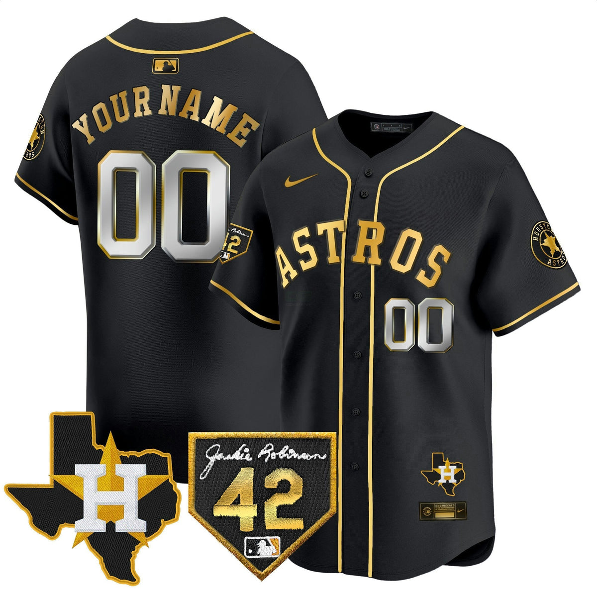 MLB Houston 2024 Robinson & Texas Patch Vapor Premier Limited Jersey