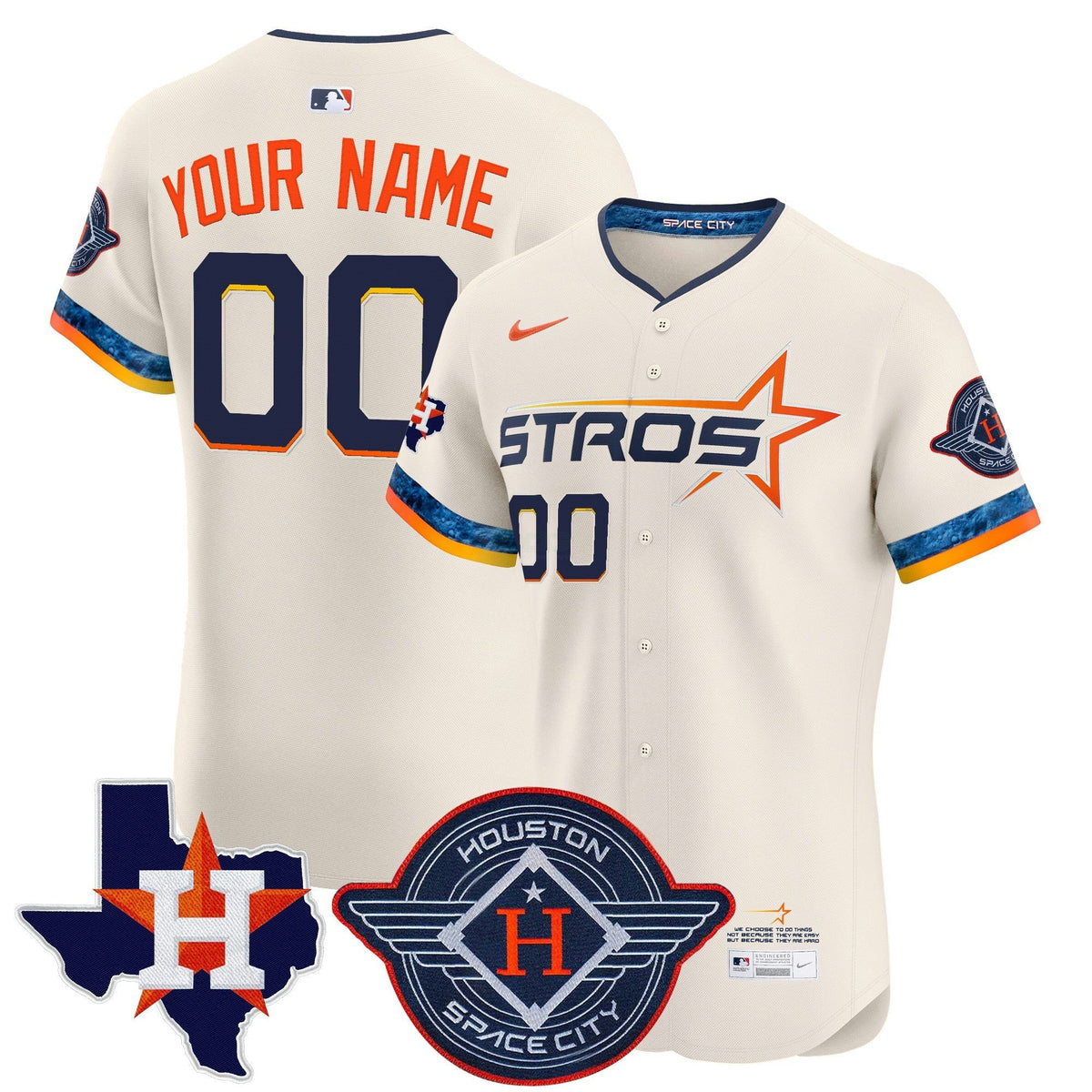 MLB Houston 2025 City Connect Texas Patch Vapor Premier Elite Jersey