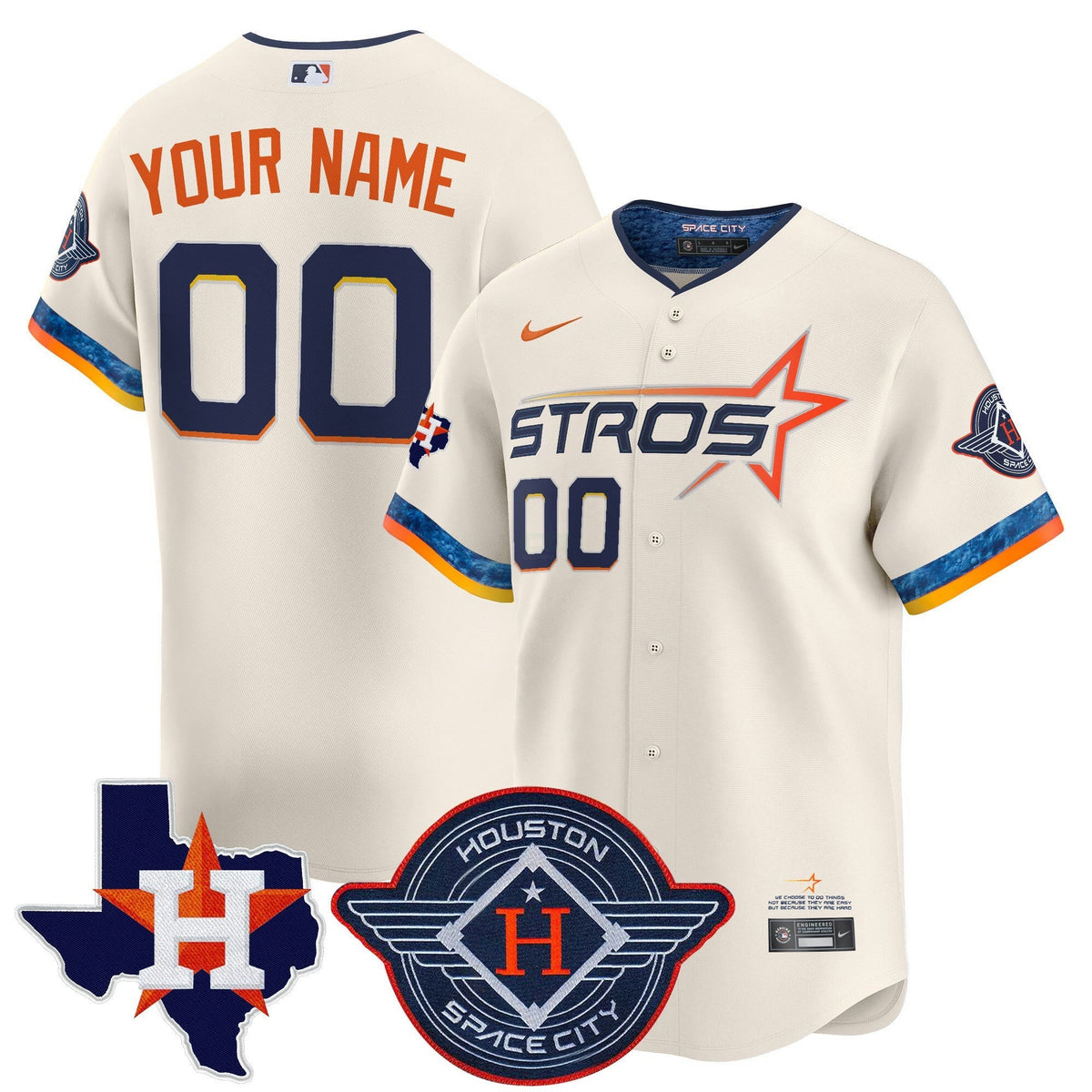 MLB Houston 2025 City Connect Texas Patch Vapor Premier Limited Jersey