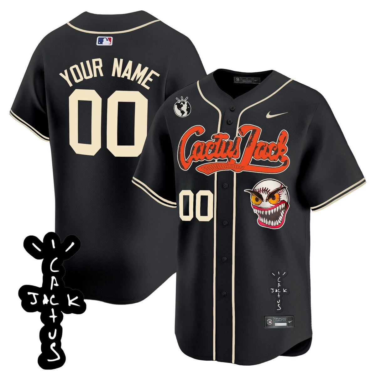 MLB Houston Cactus Jack Patch Vapor Premier Limited Jersey – Stitched