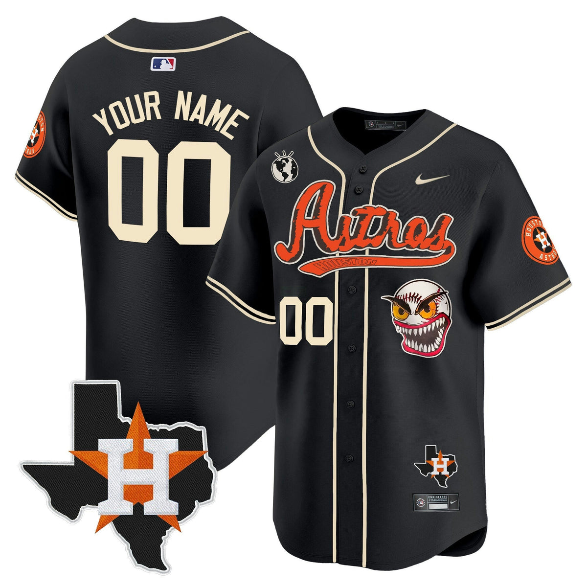 MLB Houston Cactus Jack Style Vapor Premier Limited Jersey V2 – Stitched