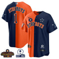 MLB Houston Dallas Cowboys Split Jersey - Orange Navy Blue