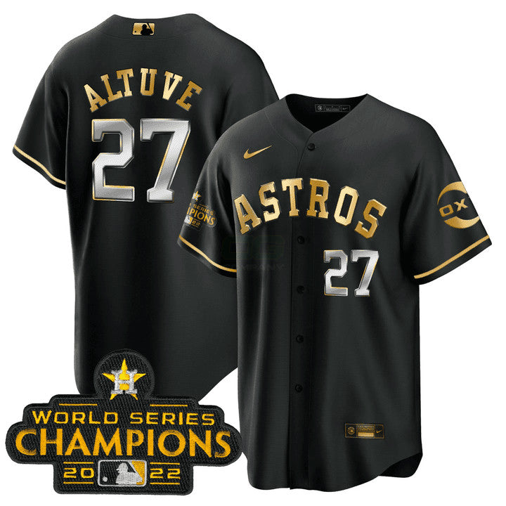 MLB Houston José Altuve Black Gold Rush Jersey