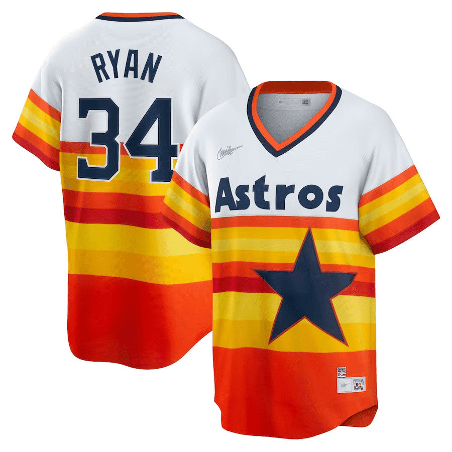 MLB Houston Nolan Ryan White Home Cooperstown Collection Player Jersey - Nolan Ryan