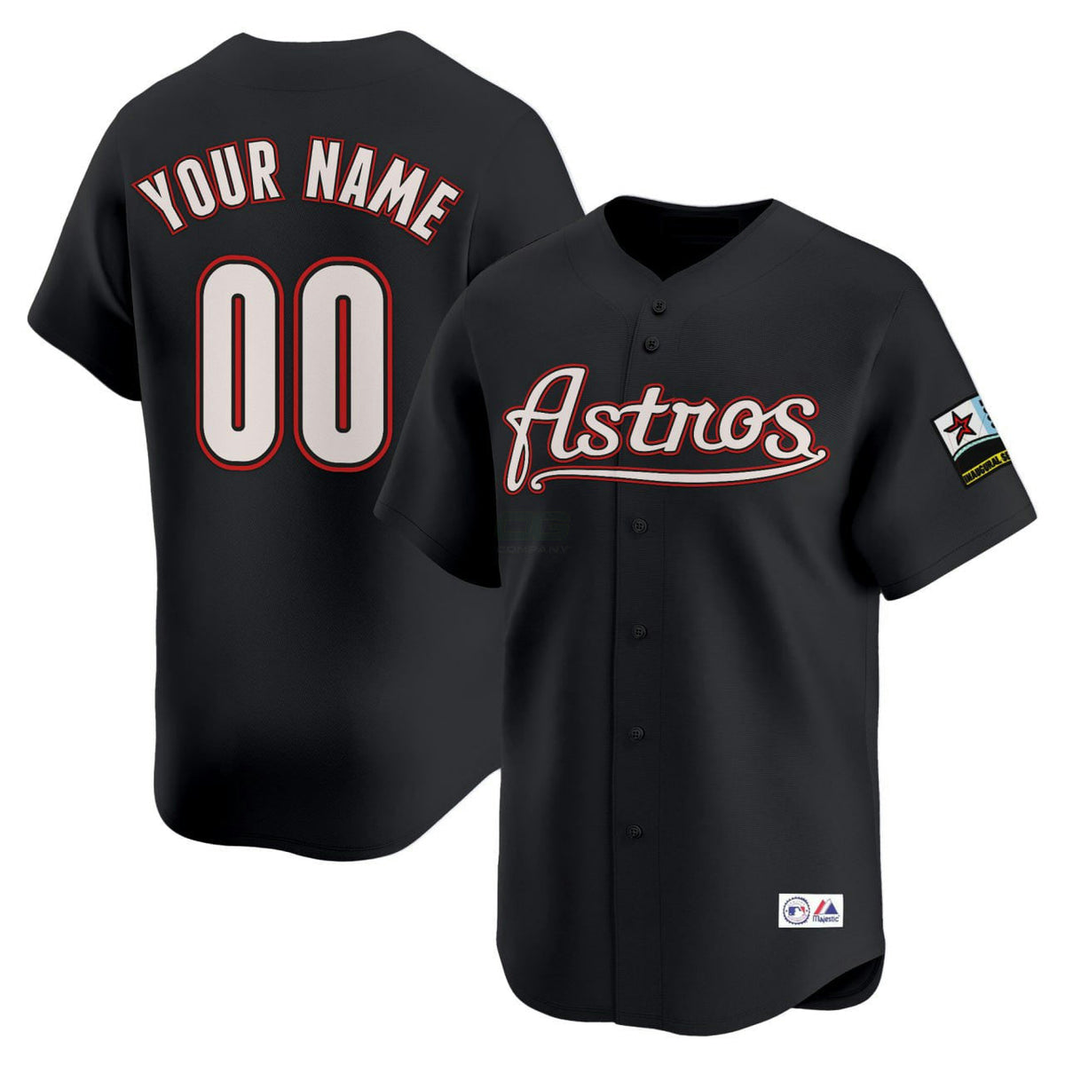 MLB Houston Retro Black Limited Jersey - Custom