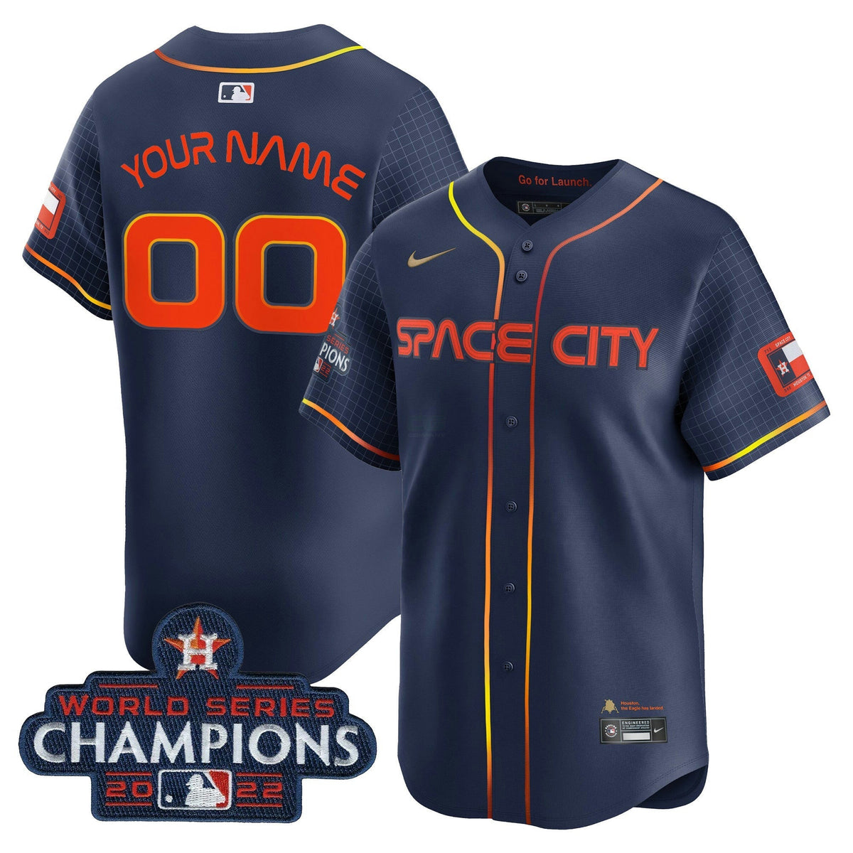 MLB Houston Space City 2022 World Series Champions Vapor Premier Limited Jersey - Custom