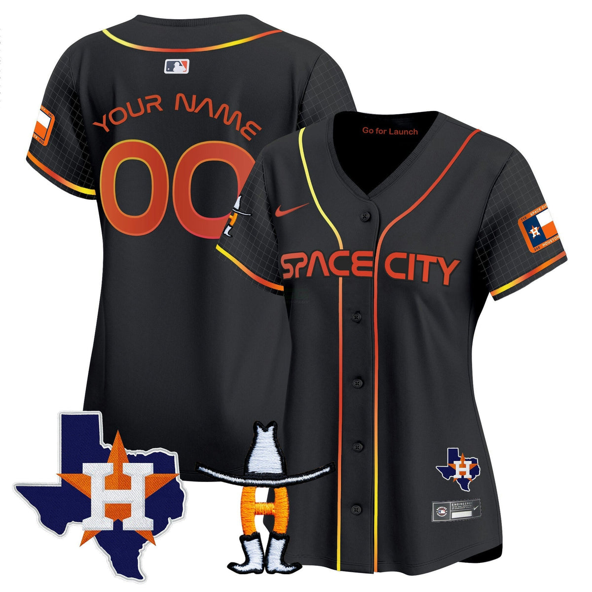MLB Houston Space City Texas Patch Vapor Premier Limited Jersey