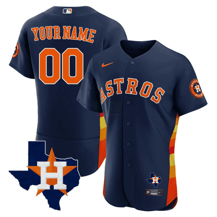 MLB Houston Texas State Patch Jersey – Navy Blue - Navy Blue