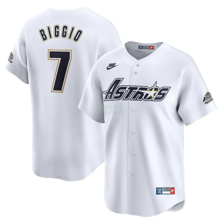 MLB Houston Throwback Cooperstown Collection Vapor Limited Jersey – White
