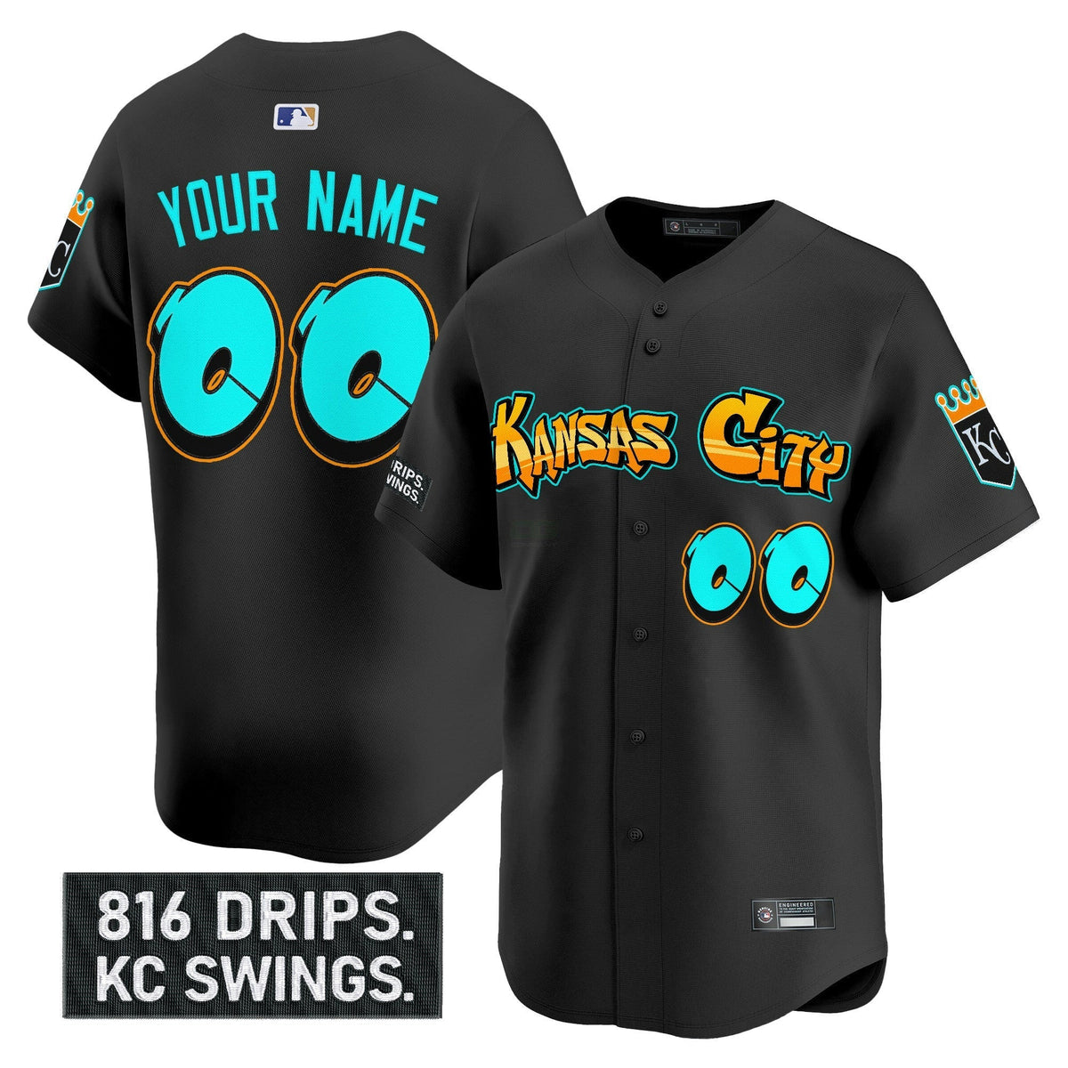 MLB Kansas City ‘Graffiti Crown Drop Edition’ Vapor Premier Limited Jersey