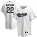 MLB Los Angeles 2020 Championship Gold Trim Cool Base White Jersey