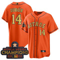MLB Mauricio Dubón Orange Gold Champions Patch Jersey - Orange