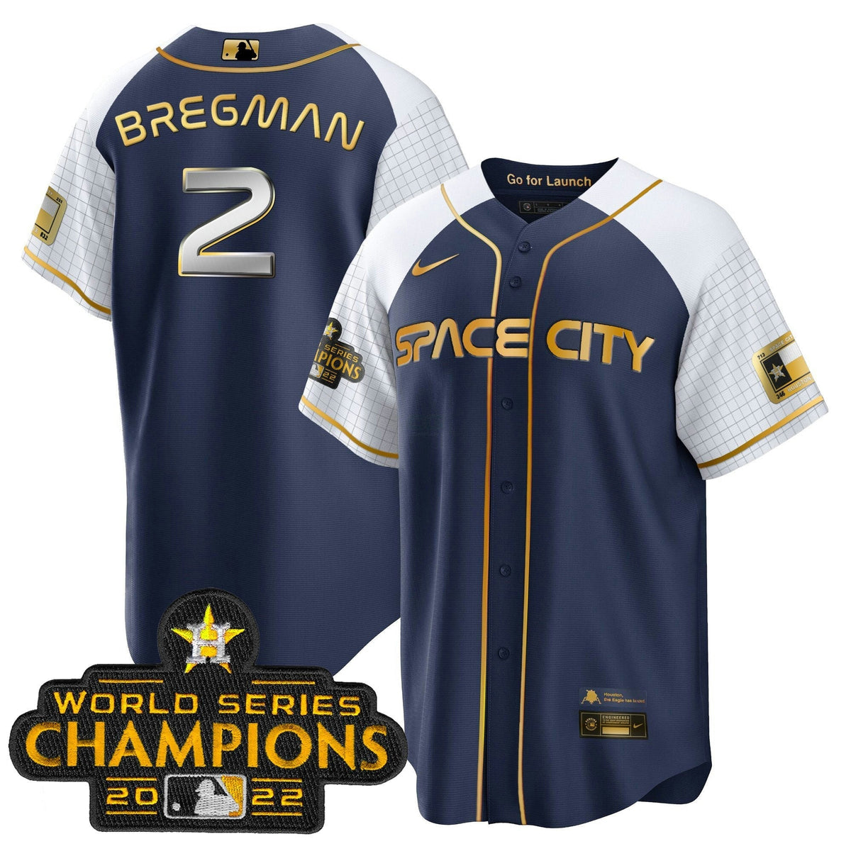 MLB Men’s 2023 Space City Champions Alternate Navy Blue Cool Jersey