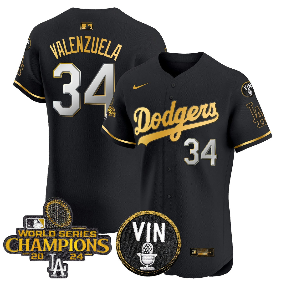 MLB Men’s 2024 World Series Champions Gold Trim Vapor Premier Elite Jersey