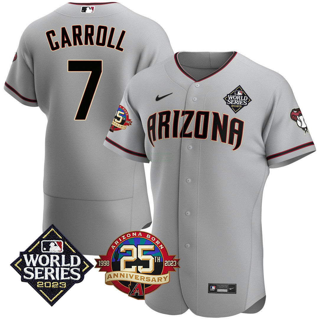 MLB Men’s Arizona Jersey 2023 World Series & 25th Anniversary Patch Jersey