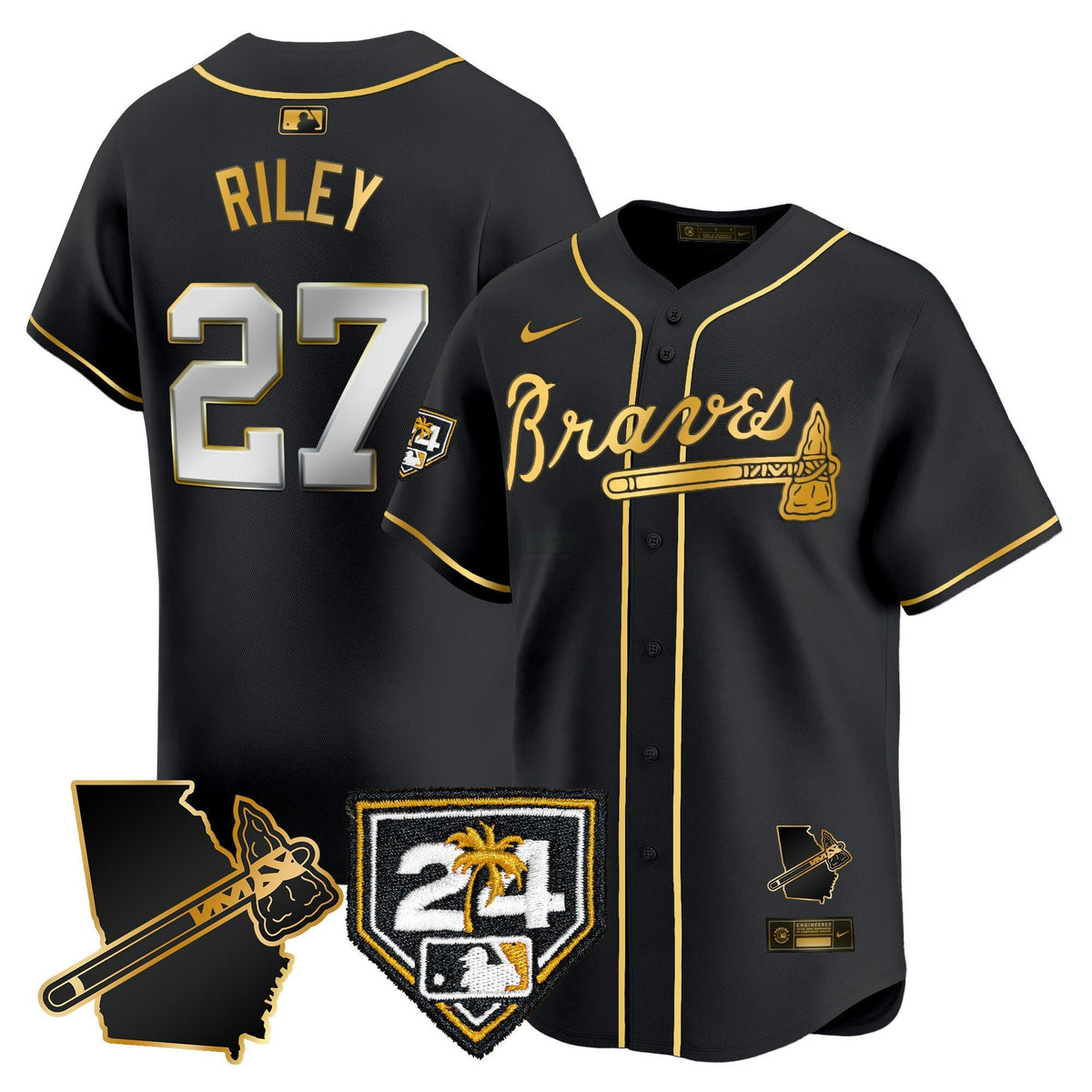 MLB Men’s Atlanta 2024 Spring Training & Georgia Patch Vapor Premier Limited Jersey