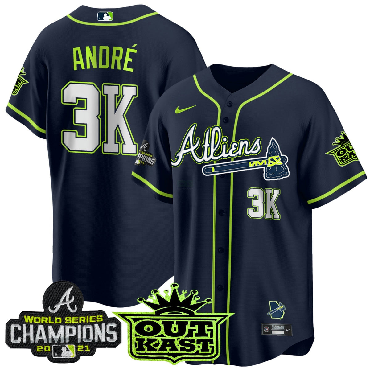MLB Men’s Atlanta Atliens Champions Cool Base Jersey