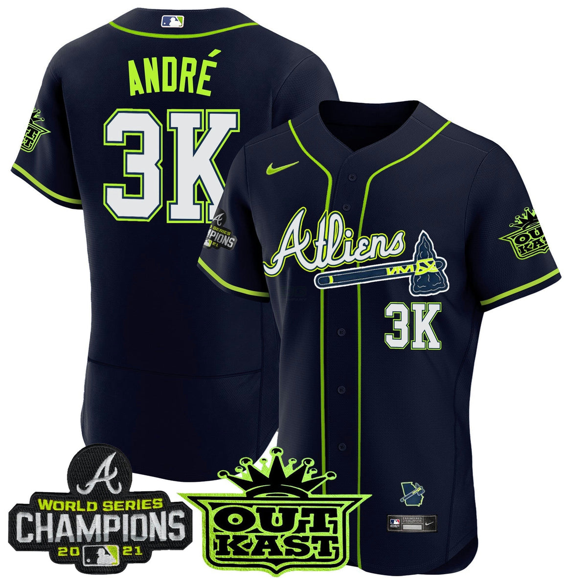 MLB Men’s Atlanta Atliens Champions Flex Base Jersey