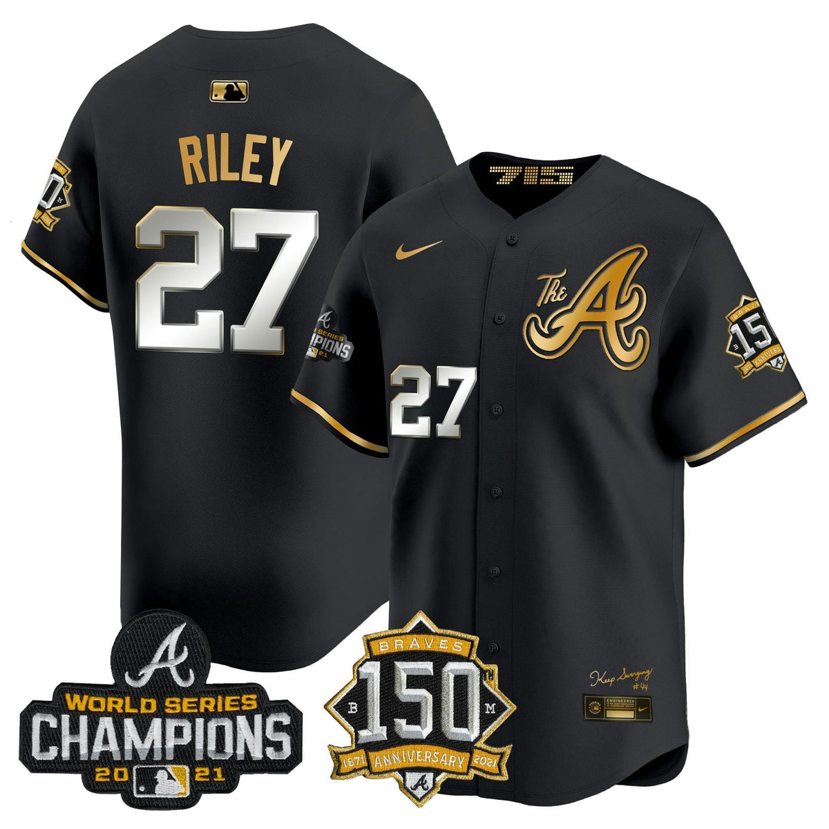 MLB Men’s Atlanta Champions & 150th Patch Vapor Premier Limited Jersey