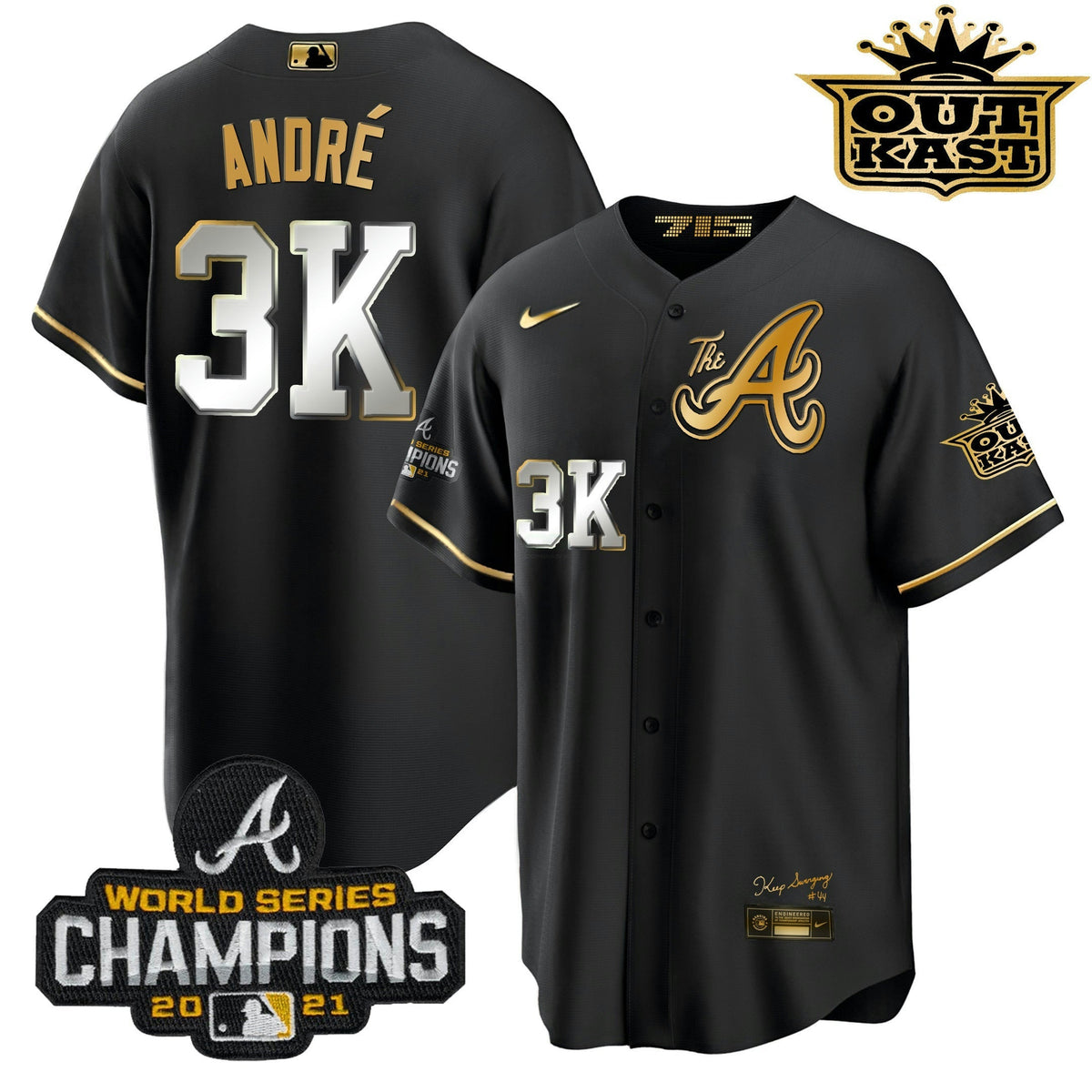 MLB Men’s Atlanta Outkast Gold The A Cool Base Jersey