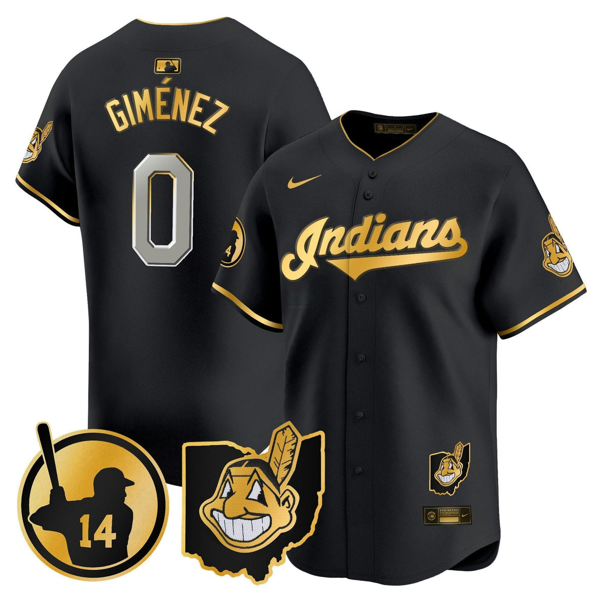 MLB Men’s Cleveland Indians Larry Doby Patch Vapor Premier Limited Jersey