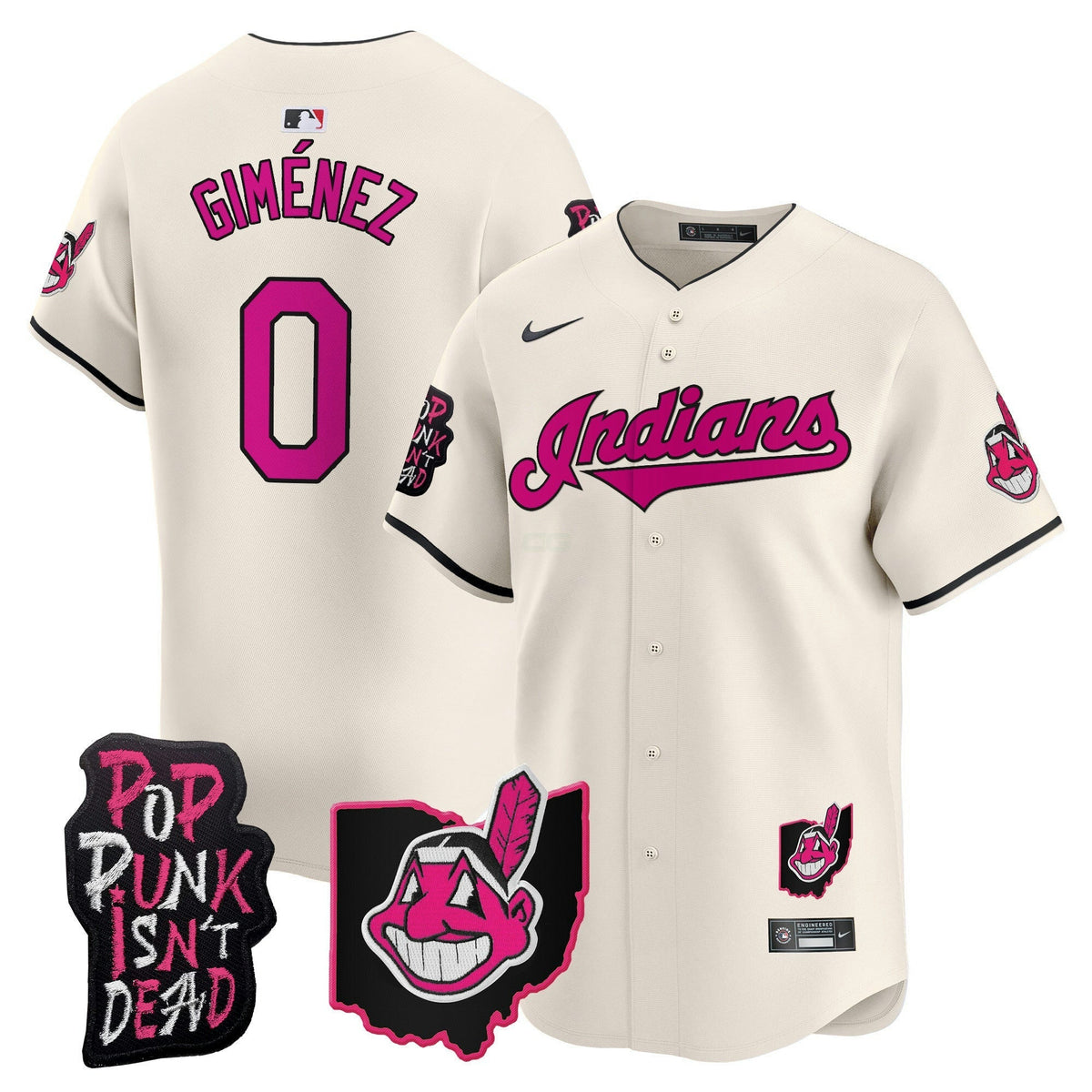 MLB Men’s Cleveland Indians MGK Patch Vapor Premier Limited Jersey