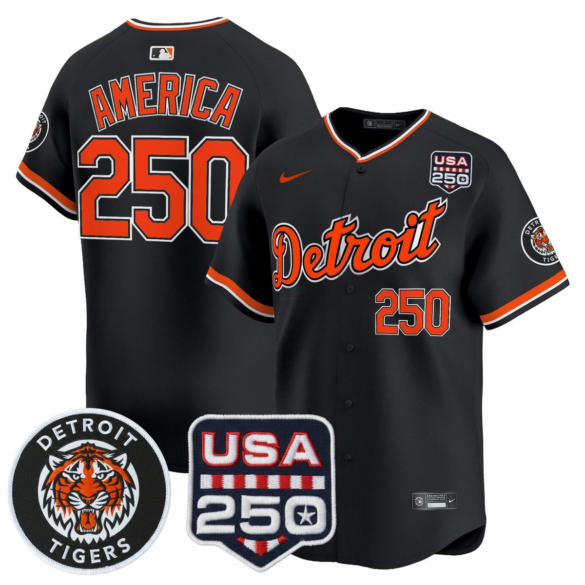 MLB Men’s Detroit 2026 Alternate Vapor Premier Limited Jersey – 250America Patch
